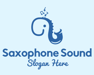 Saxophone - Blue Elephant Saxophone logo design