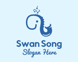 Blue Elephant Saxophone logo design