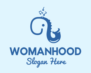 Kid - Blue Elephant Saxophone logo design