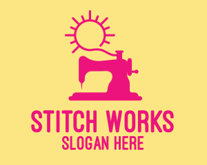 Pink Sewing Machine  logo design