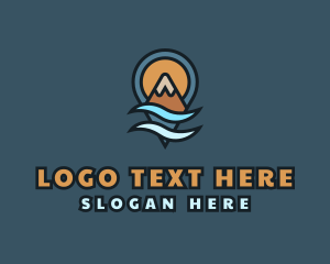 Scenery - Mountain Wave Locator Pin logo design