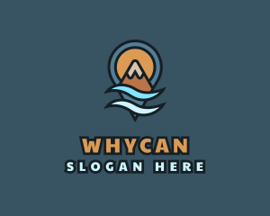 Mountain Wave Locator Pin Logo