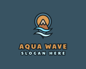 Mountain Wave Locator Pin logo design