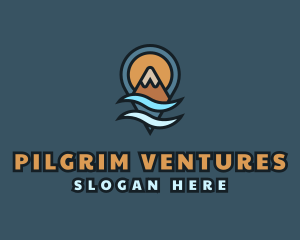 Pilgrim - Mountain Wave Locator Pin logo design