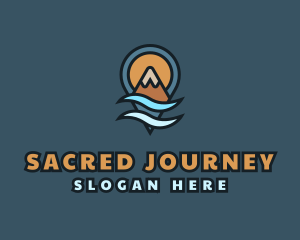 Pilgrimage - Mountain Wave Locator Pin logo design