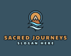 Pilgrimage - Mountain Wave Locator Pin logo design