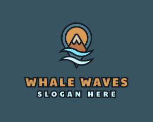 Mountain Wave Locator Pin logo design