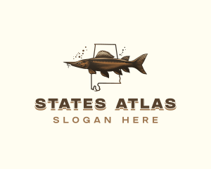 Alabama Sturgeon Fish logo design