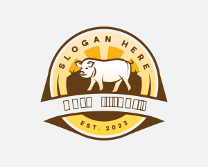 Pig Farm Livestock Logo