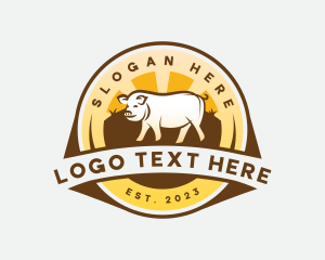 Pig Farm Livestock Logo