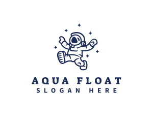 Floating - Astronaut Stars Space logo design