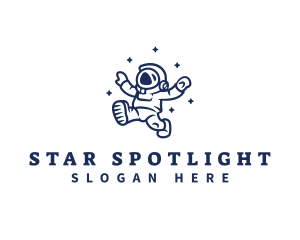 Astronaut Stars Space logo design