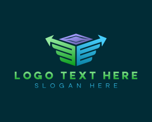 Boxes - Parcel Wings Delivery logo design