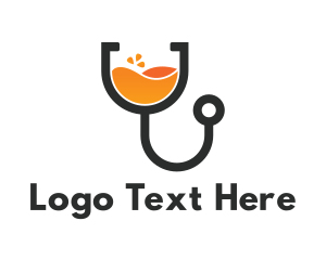 Stethoscope - Orange Drink Stethoscope logo design