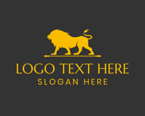 Silhouette - Elegant Golden Lion logo design