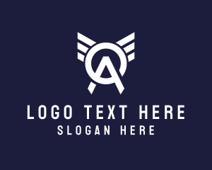 Alpha - Aviation Wing Letter OA logo design