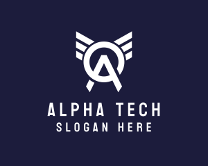 Alpha - Aviation Wing Letter OA logo design