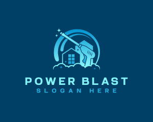 Power Wash Clean Disinfection logo design