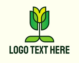 Crops - Eco Flower Tulip logo design
