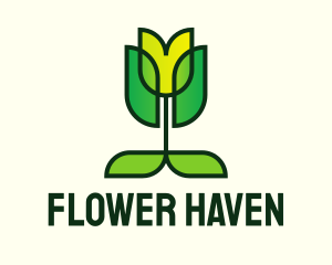 Eco Flower Tulip logo design