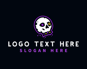 Cartoon - Skull Gaming Player logo design