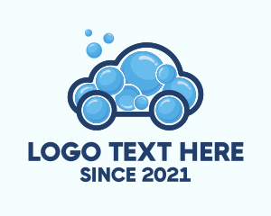 Car Detailing - Bubble Cleaning Car logo design