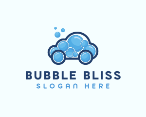 Bubble Cleaning Car  logo design