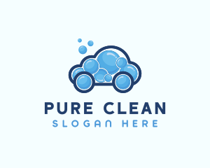 Bubble Cleaning Car  logo design