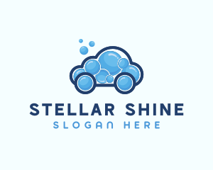 Bubble Cleaning Car  logo design