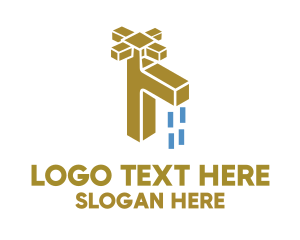 Drainage - Golden Tap Faucet logo design