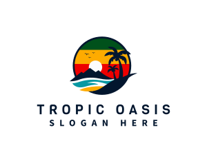 Tropical Beach Jamaica logo design