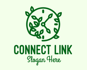 Green Nature Time Clock logo design