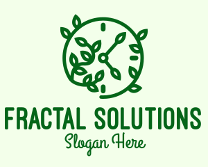 Green Nature Time Clock logo design