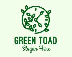 Green Nature Time Clock logo design