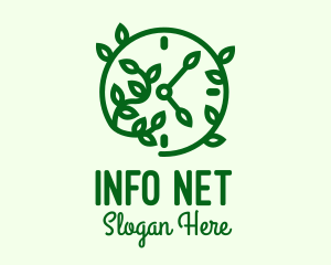 Green Nature Time Clock logo design