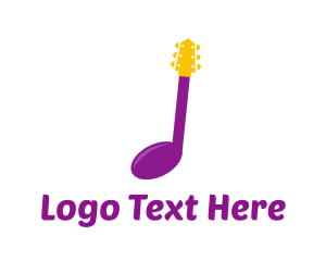 Festival - Music Note Guitar logo design