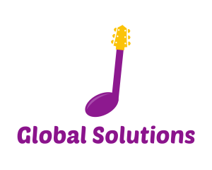 Music Note Guitar Logo