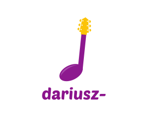 String - Music Note Guitar logo design