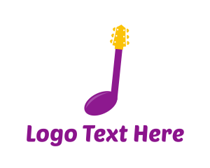 Music Note Guitar Logo