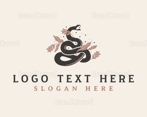 Snake Floral Decorative Logo