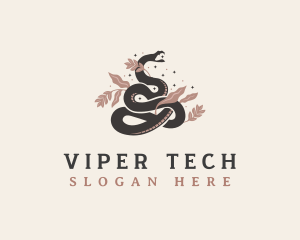 Snake Floral Decorative logo design