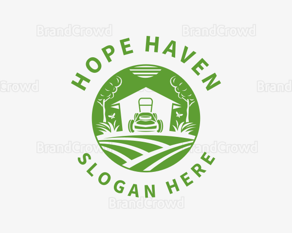 Home Lawn Mower Garden Logo