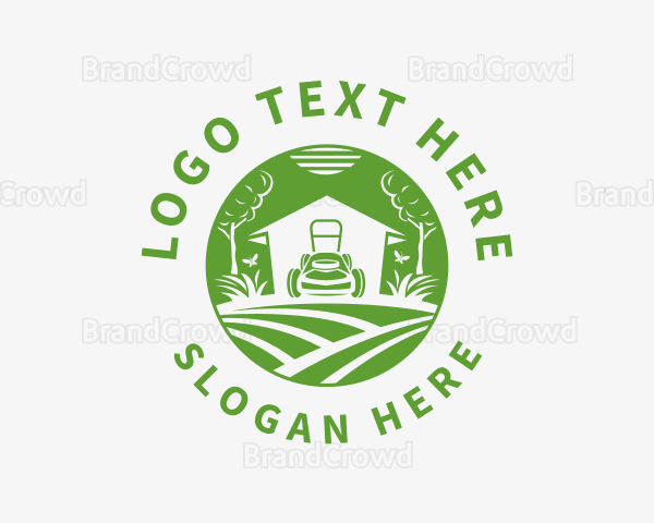 Home Lawn Mower Garden Logo