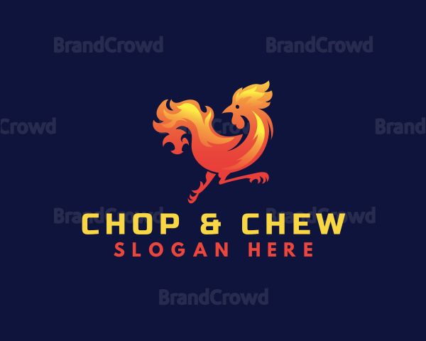 Fire Rooster Chicken Logo