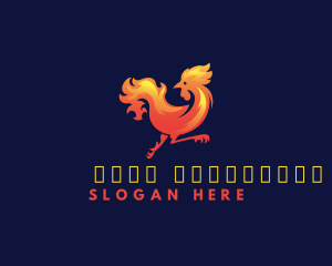 Fire Rooster Chicken logo design