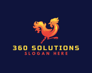 Fire Rooster Chicken logo design