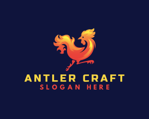 Fire Rooster Chicken logo design