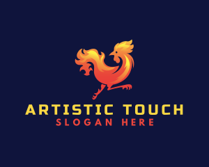 Fire Rooster Chicken logo design