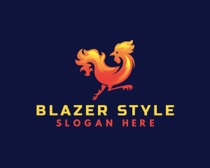 Fire Rooster Chicken logo design