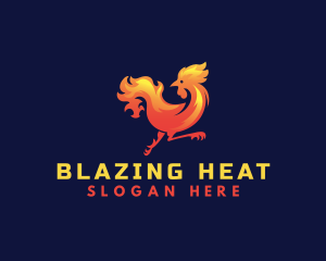 Fire - Fire Rooster Chicken logo design